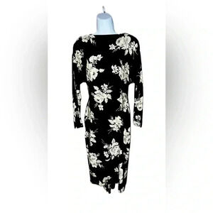 Vintage Marsel size 9/30 dress black with cream floral design